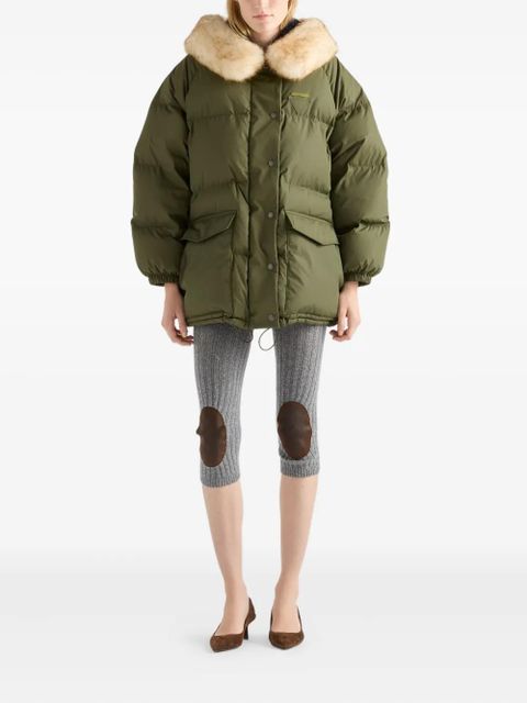 Prada hooded patch-pocket jacket - Green
