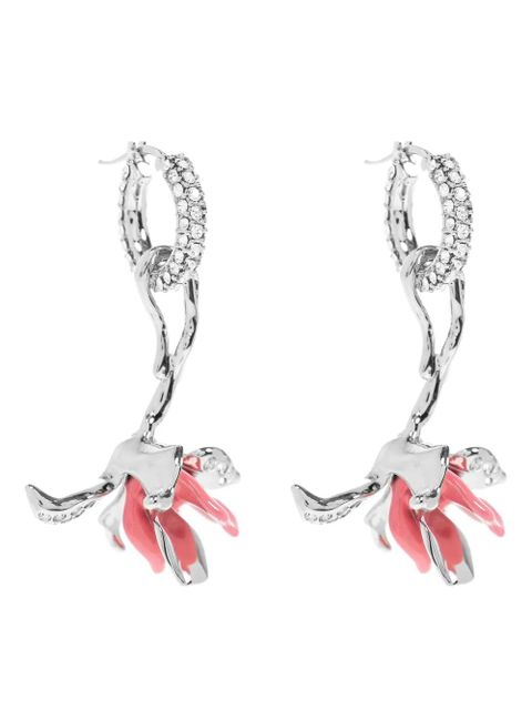 Marni crystal-embellished flower earrings - Silver - zdjęcie produktu nr 2