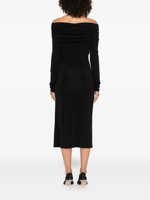 Max Mara off-shoulder draped dress - Black