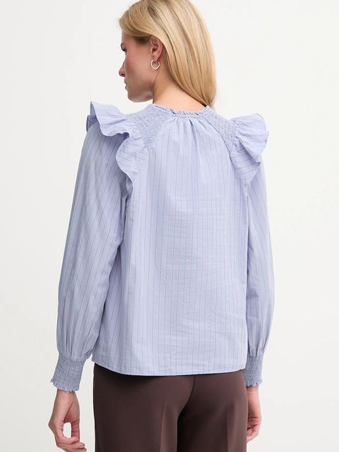 Pepe Jeans bluzka bawełniana damska kolor niebieski wzorzysta PL3051254