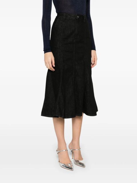 Self-Portrait flared midi skirt - Black