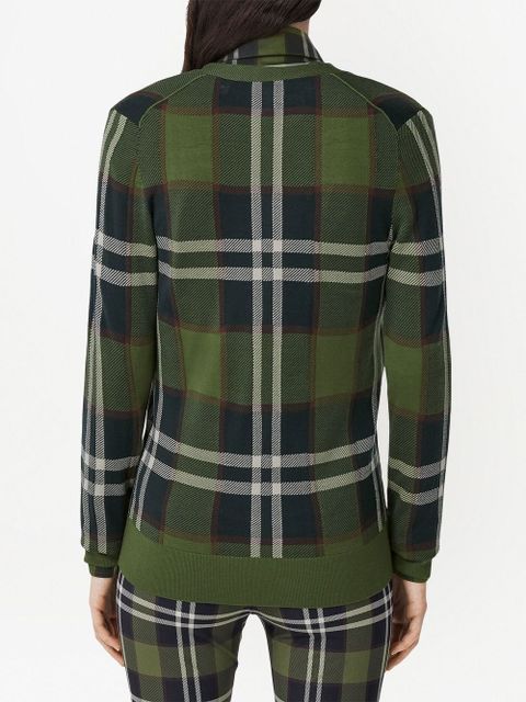 Burberry tartan-print V-neck cardigan - Green