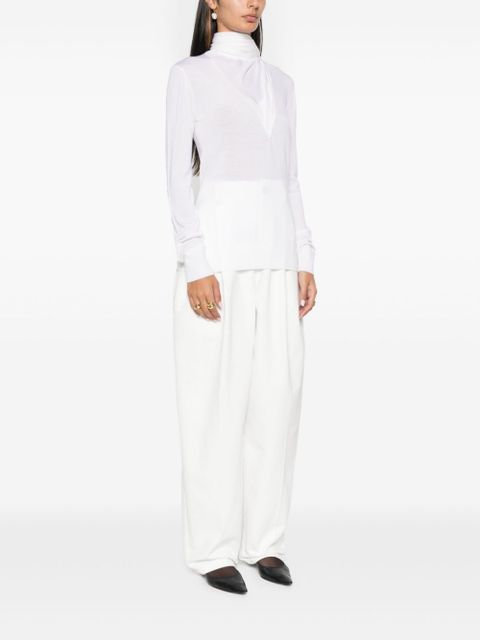 TOTEME draped-scarf sweater - White