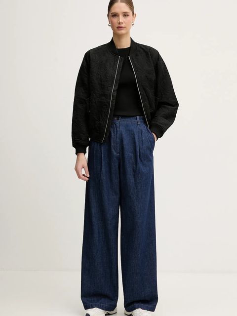 Sisley kurtka bomber kolor czarny przejściowa 2PDVLN069