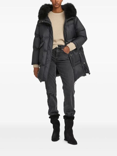 Yves Salomon lambshearling-hooded down jacket - Black - zdjęcie produktu nr 2