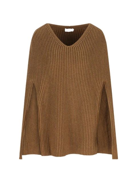 Ferragamo ribbed V-neck knitwear - Brown - zdjęcie produktu nr 1