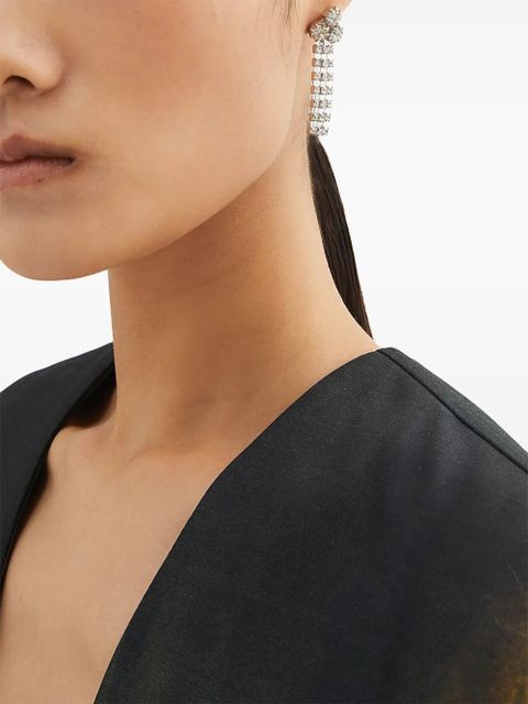 Jil Sander crystal-embellished drop earrings - Silver - zdjęcie produktu nr 2