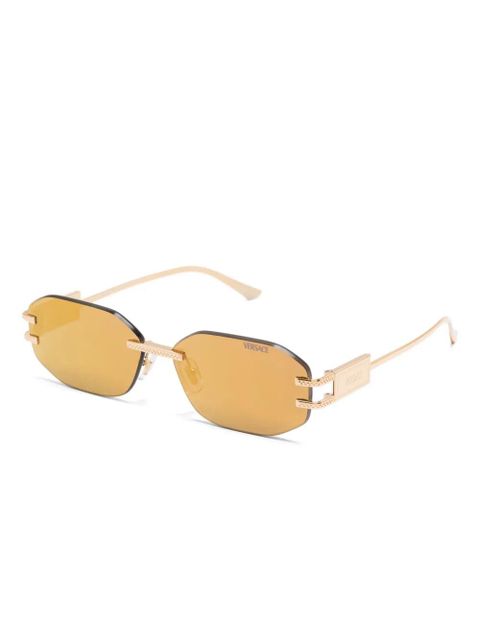 Versace Eyewear Damier-plaque sunglasses - Gold - zdjęcie produktu nr 2