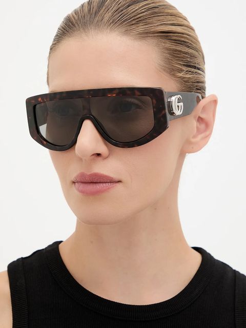 Gucci okulary przeciwsłoneczne damskie kolor brązowy GG1950S