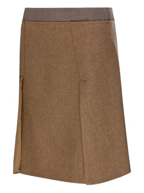 Sportmax checked-waistband midi skirt - Brown - zdjęcie produktu nr 2