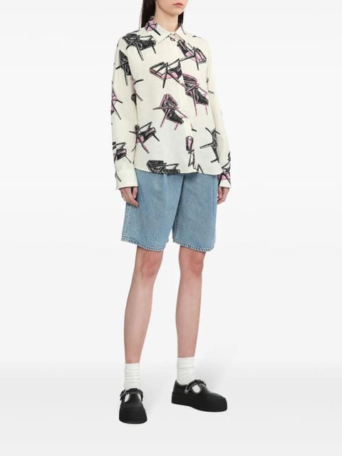 AGOLDE Ellis wide-leg shorts - Blue - zdjęcie produktu nr 2