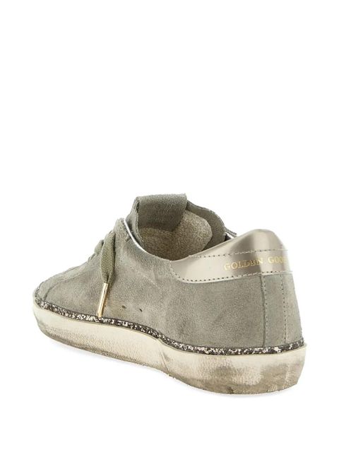 Golden Goose Super-Star glitter-star leather sneakers - Green