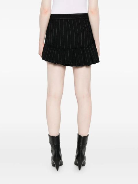 ISABEL MARANT Maddy pinstripe ruffled skirt - Black - zdjęcie produktu nr 2