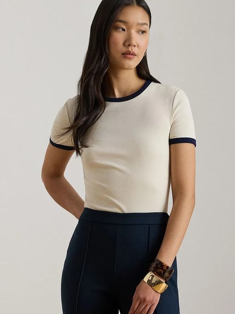 Lauren Ralph Lauren t-shirt basic damski z bawełną - zdjęcie produktu nr 1