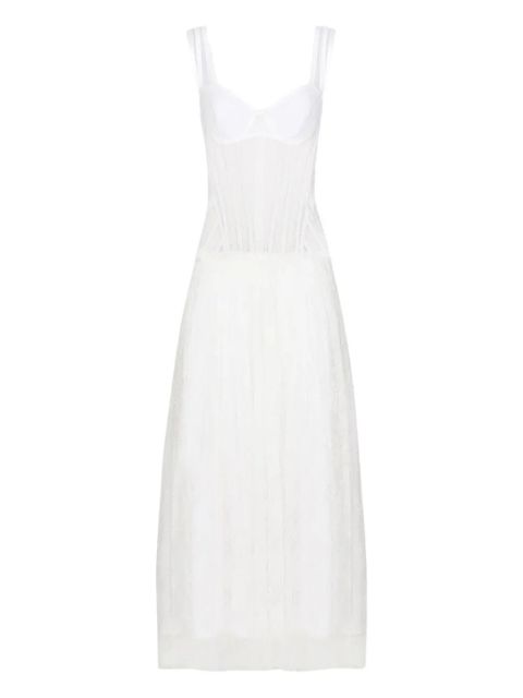 Dolce & Gabbana corset-detailing tulle midi dress - White - zdjęcie produktu nr 1