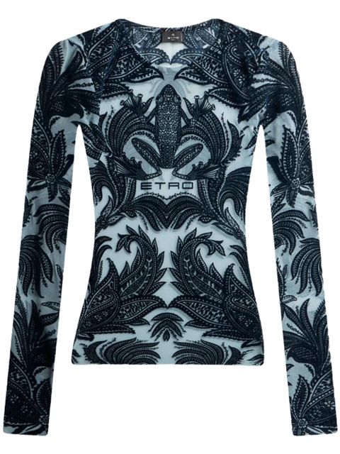 ETRO flocked tulle top - Black - zdjęcie produktu nr 1