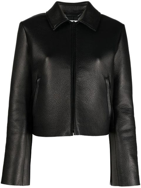Acne Studios cropped leather jacket - Black - zdjęcie produktu nr 1