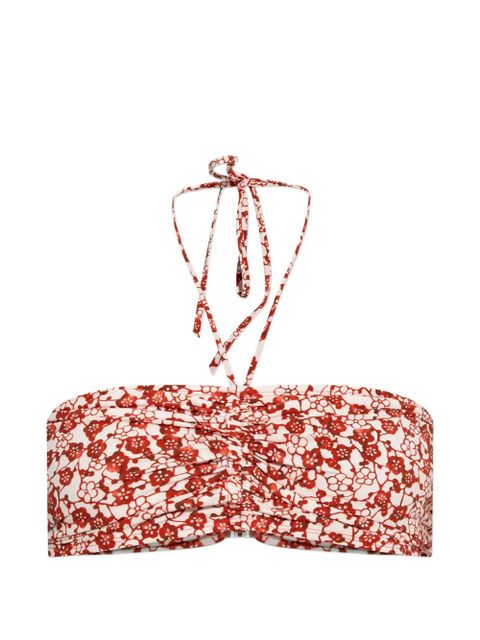 ISABEL MARANT Salma floral ruched bikini top - White - zdjęcie produktu nr 1