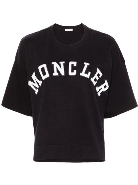 Moncler logo-patches cotton T-shirt - Blue - zdjęcie produktu nr 1