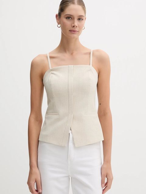 Dkny bluzka damska kolor beżowy UD5JS043 - zdjęcie produktu nr 1