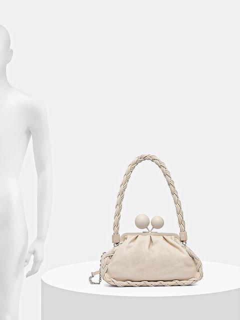 Weekend Max Mara torebka skórzana ALECITO kolor beżowy 2615511144600