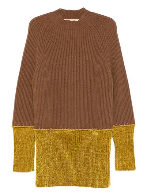 Marni ribbed colour-block sweater - Brown