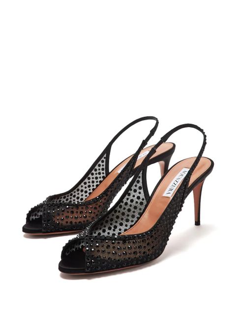 Aquazzura 75mm Crystal Lover sandals - Black