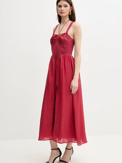 Bardot sukienka ESRA kolor czerwony maxi rozkloszowana 59237DB - zdjęcie produktu nr 1