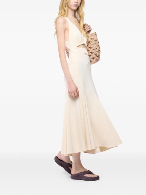 Rabanne crossed straps midi cut-out dress - Neutrals - zdjęcie produktu nr 2