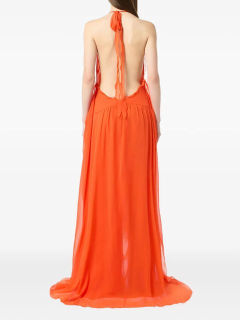 Blumarine ruffled floral dress - Orange