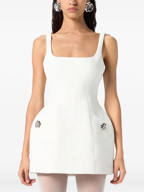 Blumarine embellished-pocket mini dress - White
