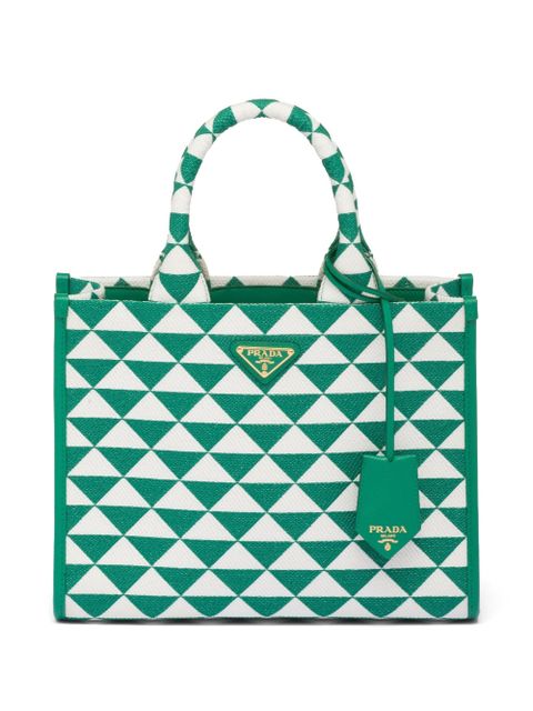 Prada small Symbole embroidered tote bag - Green - zdjęcie produktu nr 1
