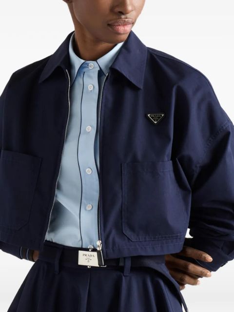 Prada short-sleeved poplin shirt - Blue