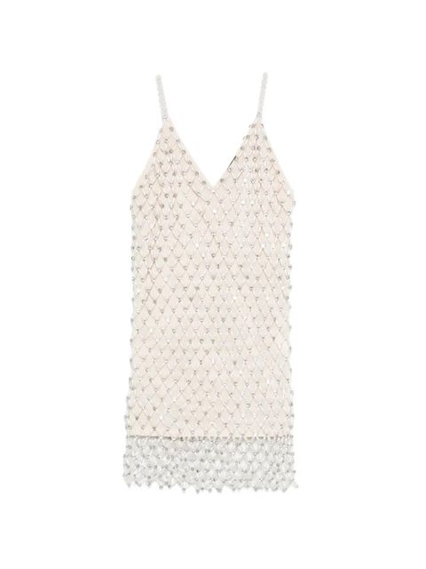 Maje beaded V-neck mini dress - Neutrals - zdjęcie produktu nr 1