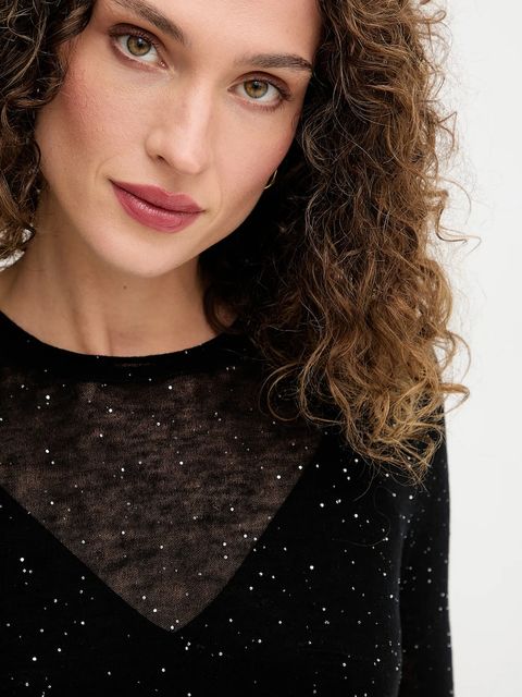 Pinko sweter wełniany damski kolor czarny lekki 105398 A2PM