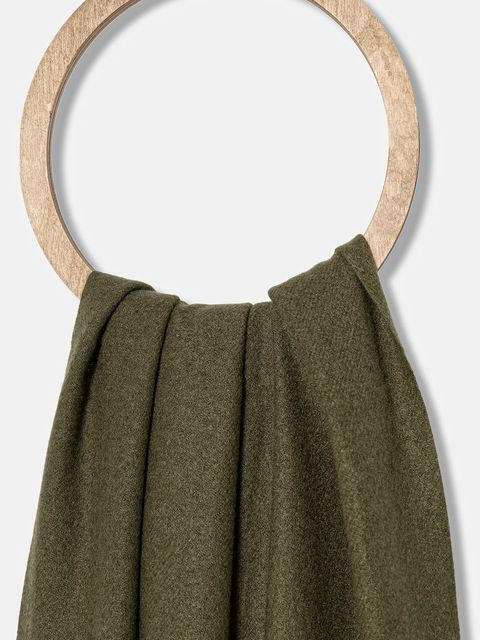 Answear.LAB szalik z wełną damski kolor zielony gładki - zdjęcie produktu nr 2