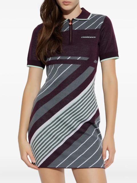 Casablanca striped polo dress - Grey