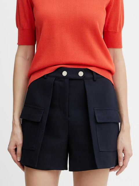 Morgan szorty SHONAU damskie kolor granatowy gładkie high waist SHONAU - zdjęcie produktu nr 1