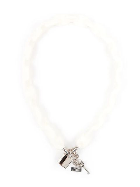 MM6 Maison Margiela padlock chain-link necklace - White - zdjęcie produktu nr 1
