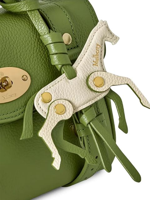 Mulberry Mini Alexa horse charm crossbody bag - Green