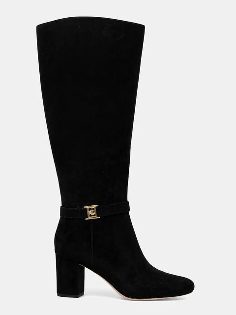 Lauren Ralph Lauren kozaki zamszowe Kellie Tl Hl damskie kolor czarny na słupku 802967843001 - zdjęcie produktu nr 2