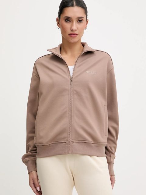 Guess bluza OCTAVIA damska kolor beżowy z kapturem z aplikacją V5BQ15 KCX22 - zdjęcie produktu nr 1