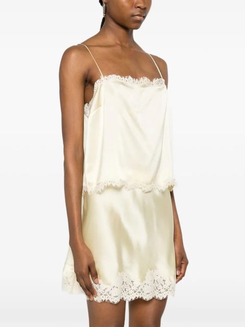 DÔEN Loure lace-trim top - Yellow