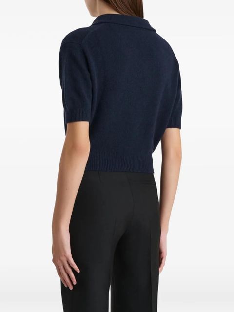 KHAITE Leni short-sleeves top - Blue