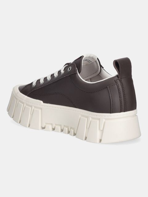 Tommy Jeans sneakersy skórzane TJW VULC FLATFORM LEATHER damskie kolor brązowy EN0EN03008