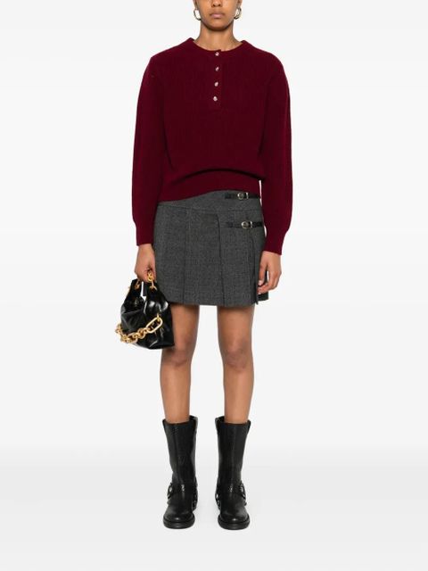 SANDRO ribbed button-embellished sweater - Red
