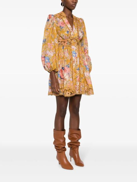 ZIMMERMANN August Plunge minidress - Yellow