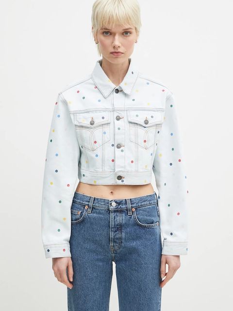 Fiorucci kurtka jeansowa bawełniana Confetti Dot Cropped Denim - zdjęcie produktu nr 1