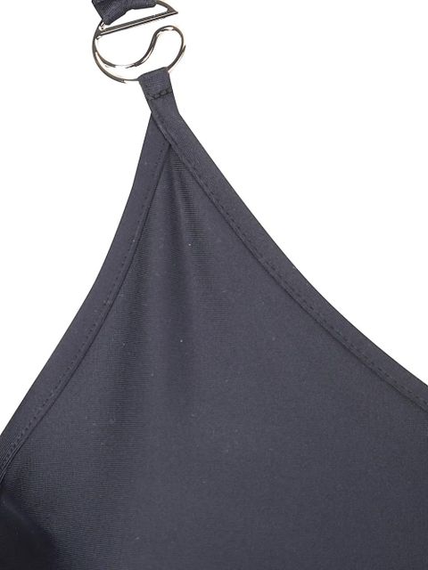 Coperni logo-plaque one-shoulder swimsuit - Black