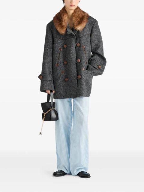 Prada striped silk trousers - Blue